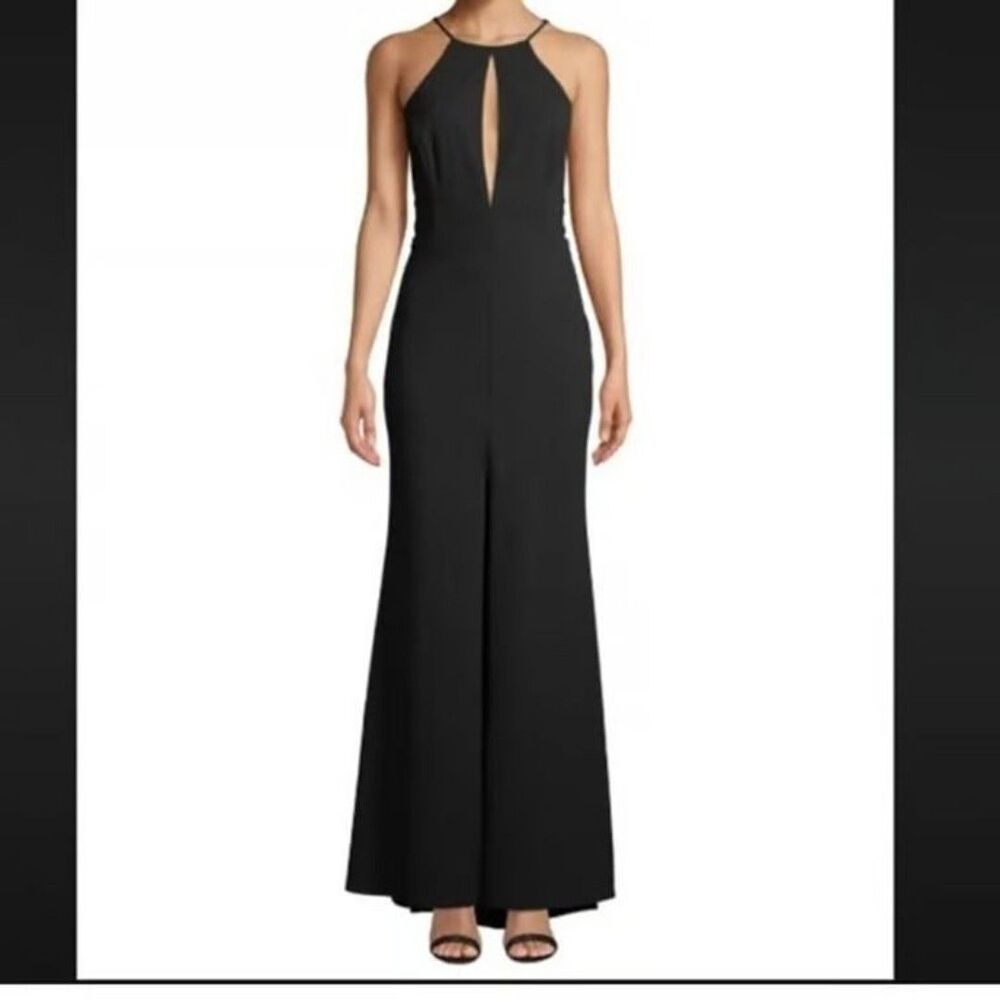 Jay Godfrey Bertoia Black Gown w/Front Slit Size 8